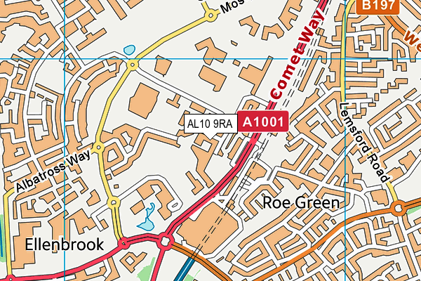 AL10 9RA map - OS VectorMap District (Ordnance Survey)