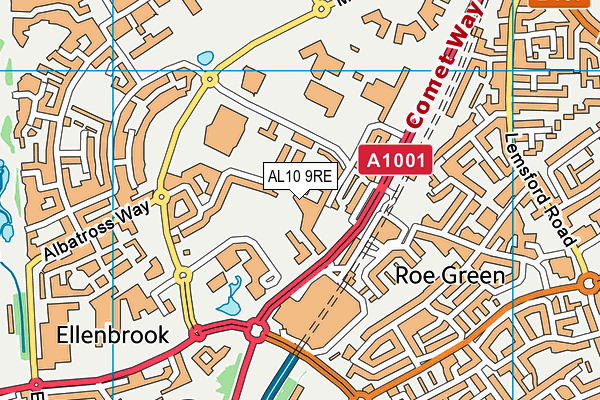 AL10 9RE map - OS VectorMap District (Ordnance Survey)