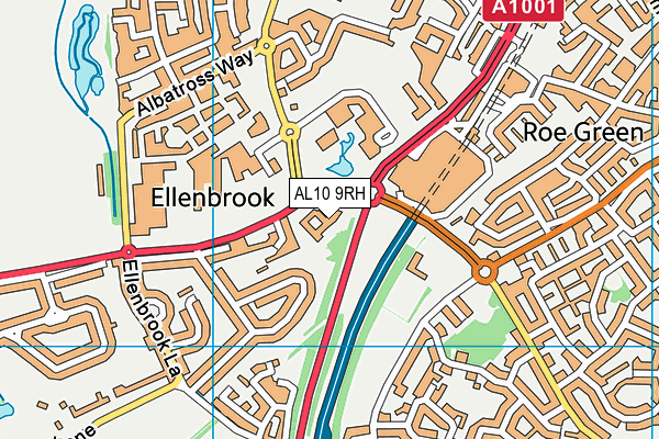 AL10 9RH map - OS VectorMap District (Ordnance Survey)