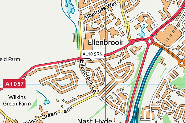 AL10 9RN map - OS VectorMap District (Ordnance Survey)