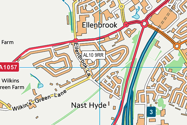 AL10 9RR map - OS VectorMap District (Ordnance Survey)