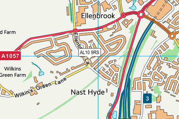 AL10 9RS map - OS VectorMap District (Ordnance Survey)