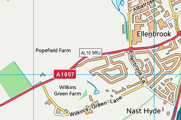 AL10 9RU map - OS VectorMap District (Ordnance Survey)