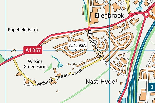 AL10 9SA map - OS VectorMap District (Ordnance Survey)