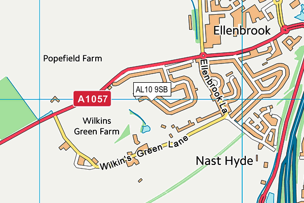 AL10 9SB map - OS VectorMap District (Ordnance Survey)