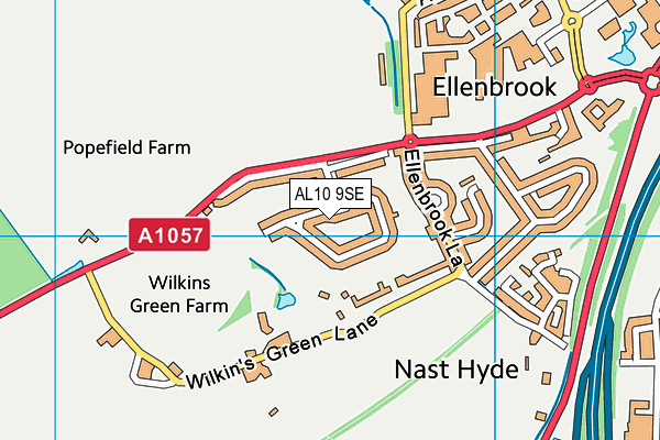 AL10 9SE map - OS VectorMap District (Ordnance Survey)