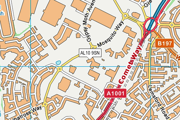 AL10 9SN map - OS VectorMap District (Ordnance Survey)