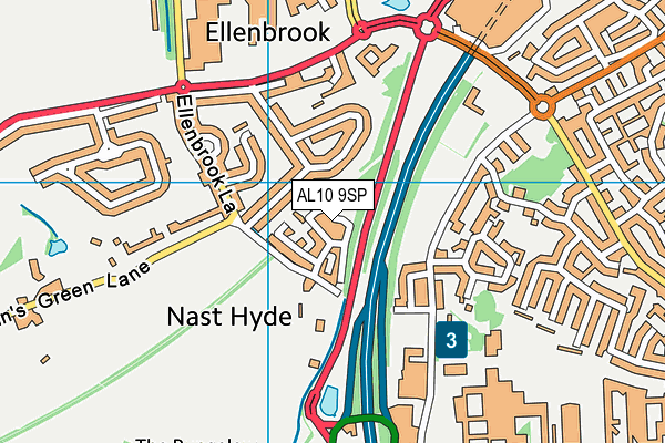 AL10 9SP map - OS VectorMap District (Ordnance Survey)