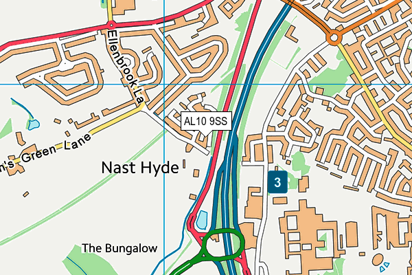 AL10 9SS map - OS VectorMap District (Ordnance Survey)