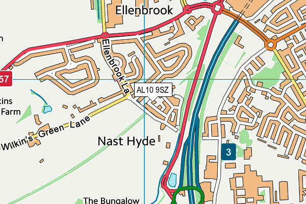 AL10 9SZ map - OS VectorMap District (Ordnance Survey)