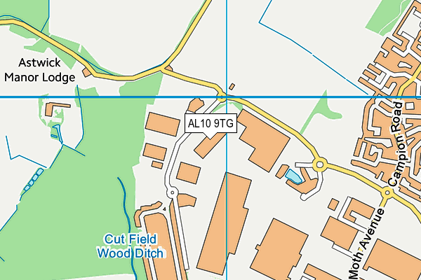 AL10 9TG map - OS VectorMap District (Ordnance Survey)