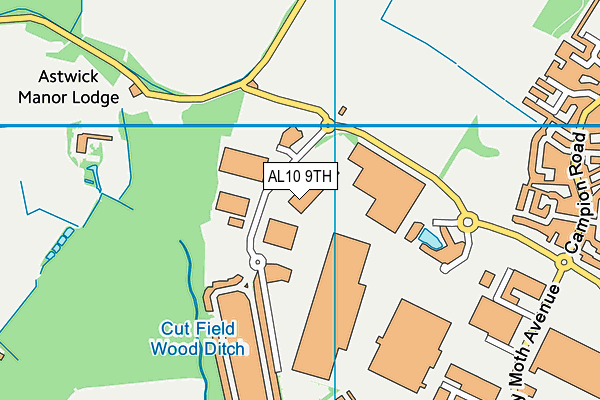 AL10 9TH map - OS VectorMap District (Ordnance Survey)