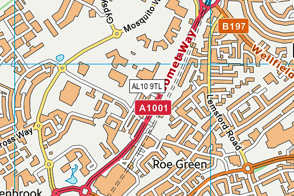 AL10 9TL map - OS VectorMap District (Ordnance Survey)