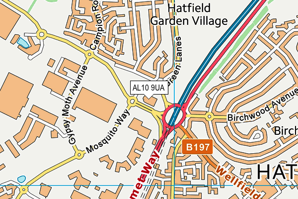 AL10 9UA map - OS VectorMap District (Ordnance Survey)