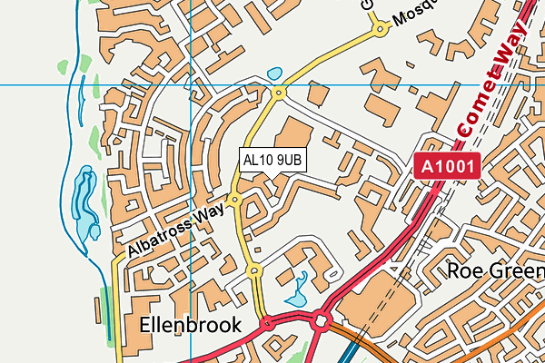 AL10 9UB map - OS VectorMap District (Ordnance Survey)