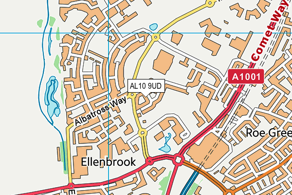 AL10 9UD map - OS VectorMap District (Ordnance Survey)