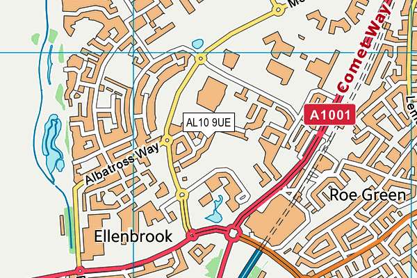 AL10 9UE map - OS VectorMap District (Ordnance Survey)