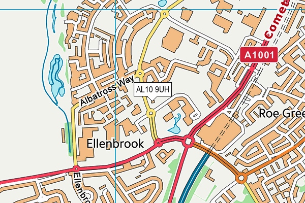 AL10 9UH map - OS VectorMap District (Ordnance Survey)