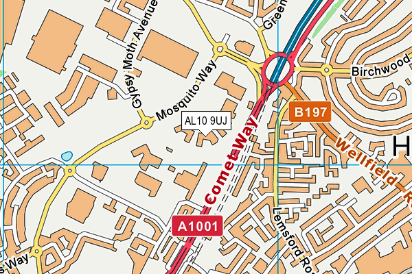 AL10 9UJ map - OS VectorMap District (Ordnance Survey)