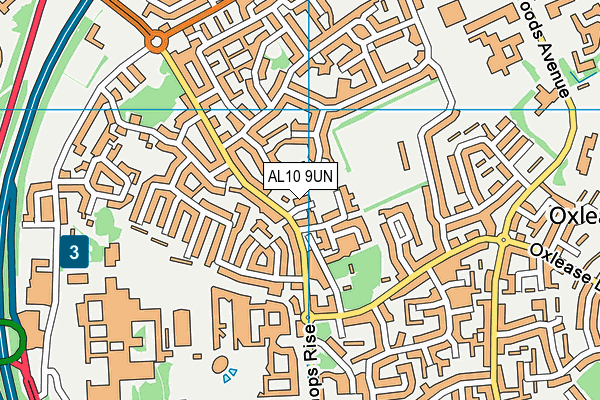 AL10 9UN map - OS VectorMap District (Ordnance Survey)