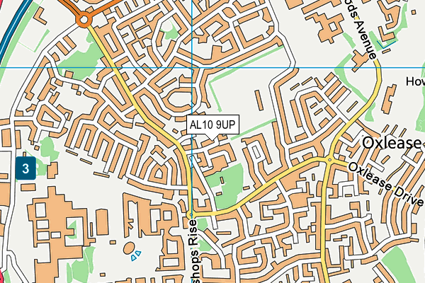 AL10 9UP map - OS VectorMap District (Ordnance Survey)