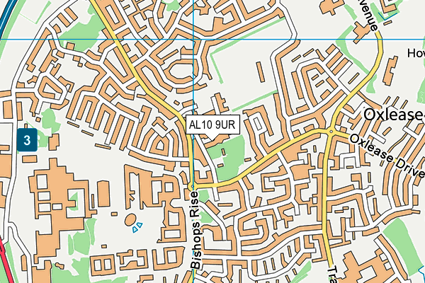 AL10 9UR map - OS VectorMap District (Ordnance Survey)