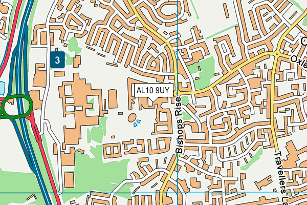 AL10 9UY map - OS VectorMap District (Ordnance Survey)