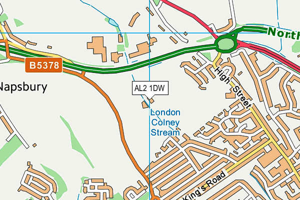 London Colney Fc map (AL2 1DW) - OS VectorMap District (Ordnance Survey)