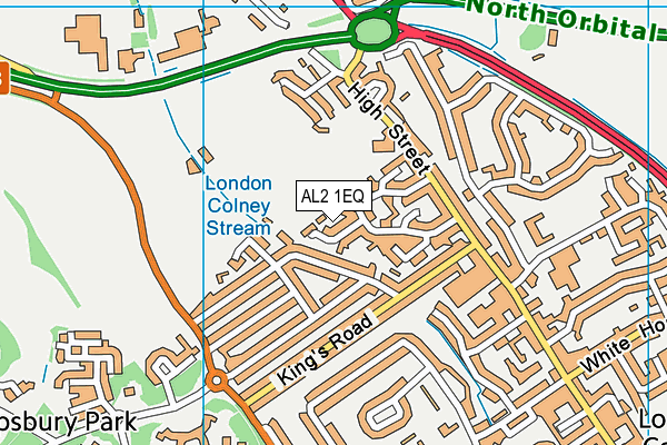 AL2 1EQ map - OS VectorMap District (Ordnance Survey)