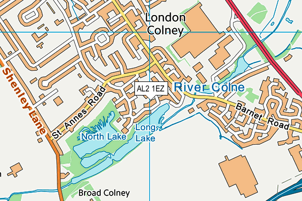 AL2 1EZ map - OS VectorMap District (Ordnance Survey)