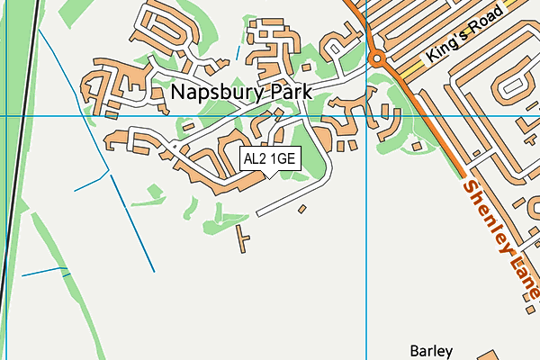 Napsbury Park map (AL2 1GE) - OS VectorMap District (Ordnance Survey)