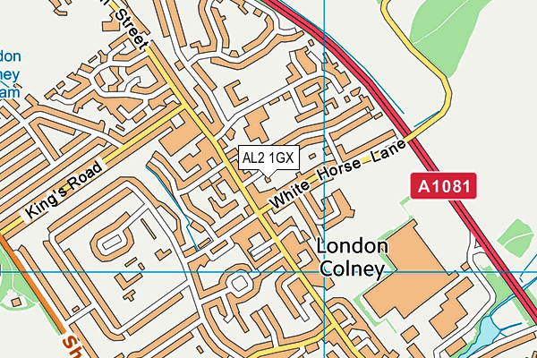 AL2 1GX map - OS VectorMap District (Ordnance Survey)
