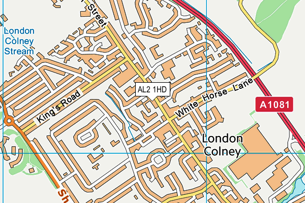 AL2 1HD map - OS VectorMap District (Ordnance Survey)