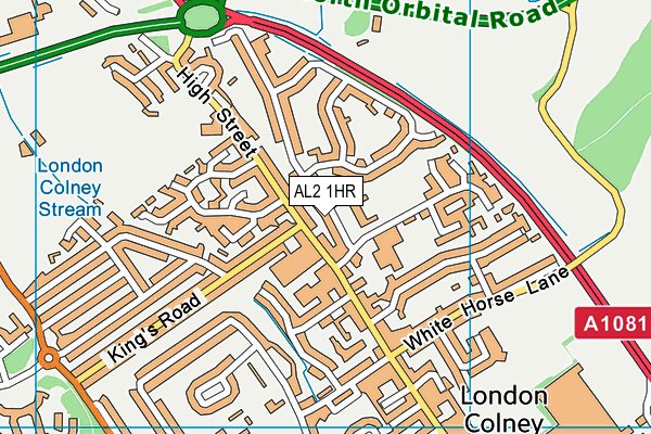 AL2 1HR map - OS VectorMap District (Ordnance Survey)