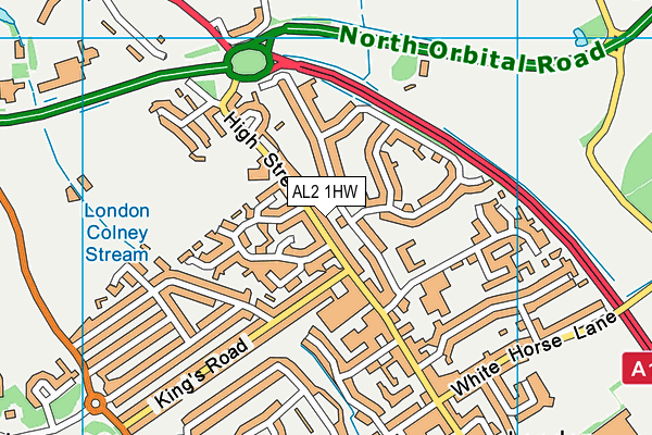 AL2 1HW map - OS VectorMap District (Ordnance Survey)