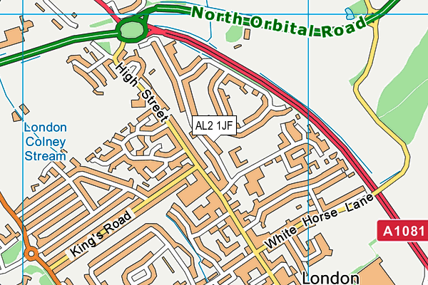 AL2 1JF map - OS VectorMap District (Ordnance Survey)