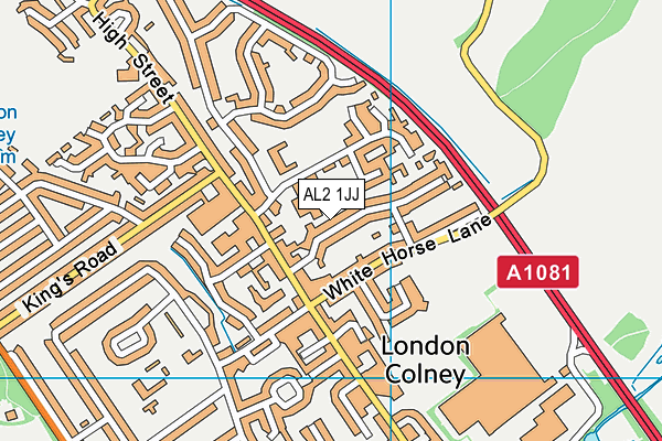 AL2 1JJ map - OS VectorMap District (Ordnance Survey)