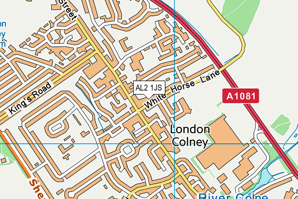 AL2 1JS map - OS VectorMap District (Ordnance Survey)