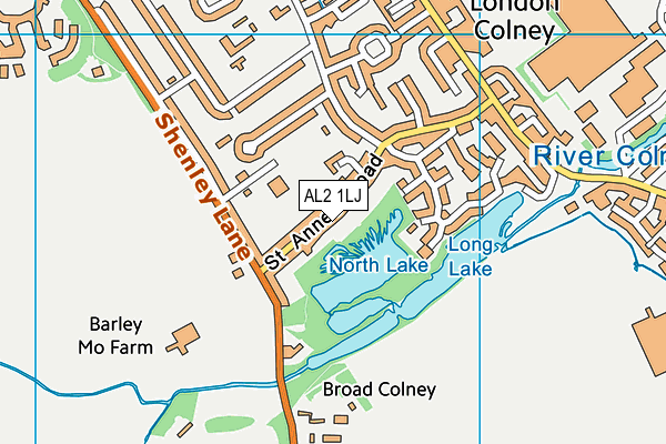 AL2 1LJ map - OS VectorMap District (Ordnance Survey)