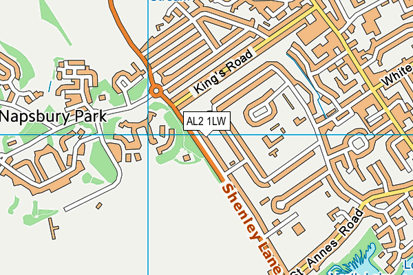 AL2 1LW map - OS VectorMap District (Ordnance Survey)