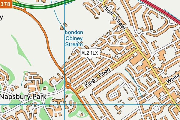 AL2 1LX map - OS VectorMap District (Ordnance Survey)
