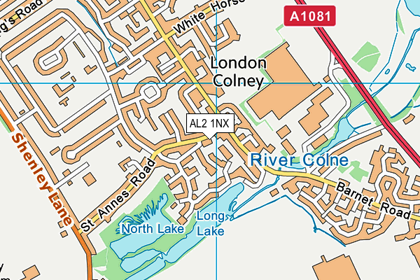 AL2 1NX map - OS VectorMap District (Ordnance Survey)