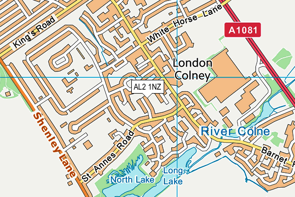 AL2 1NZ map - OS VectorMap District (Ordnance Survey)