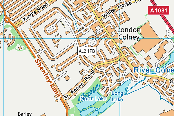 AL2 1PB map - OS VectorMap District (Ordnance Survey)