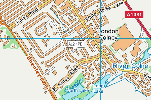 AL2 1PE map - OS VectorMap District (Ordnance Survey)