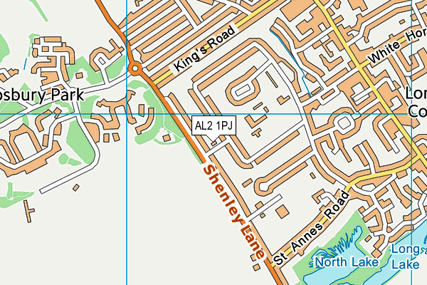 AL2 1PJ map - OS VectorMap District (Ordnance Survey)