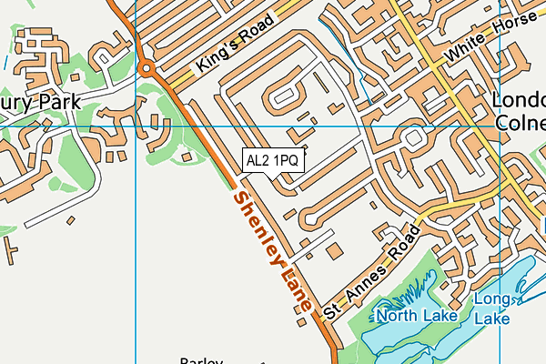 AL2 1PQ map - OS VectorMap District (Ordnance Survey)