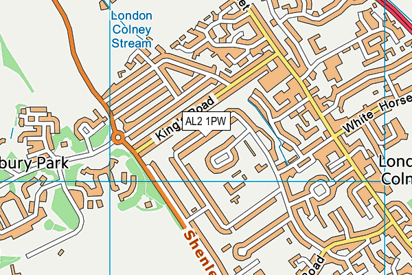 AL2 1PW map - OS VectorMap District (Ordnance Survey)