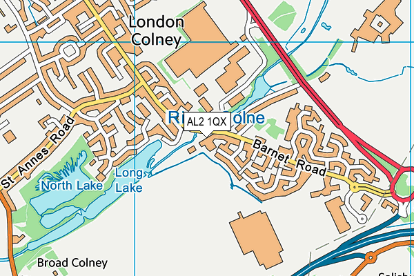AL2 1QX map - OS VectorMap District (Ordnance Survey)