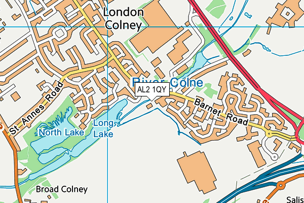 AL2 1QY map - OS VectorMap District (Ordnance Survey)